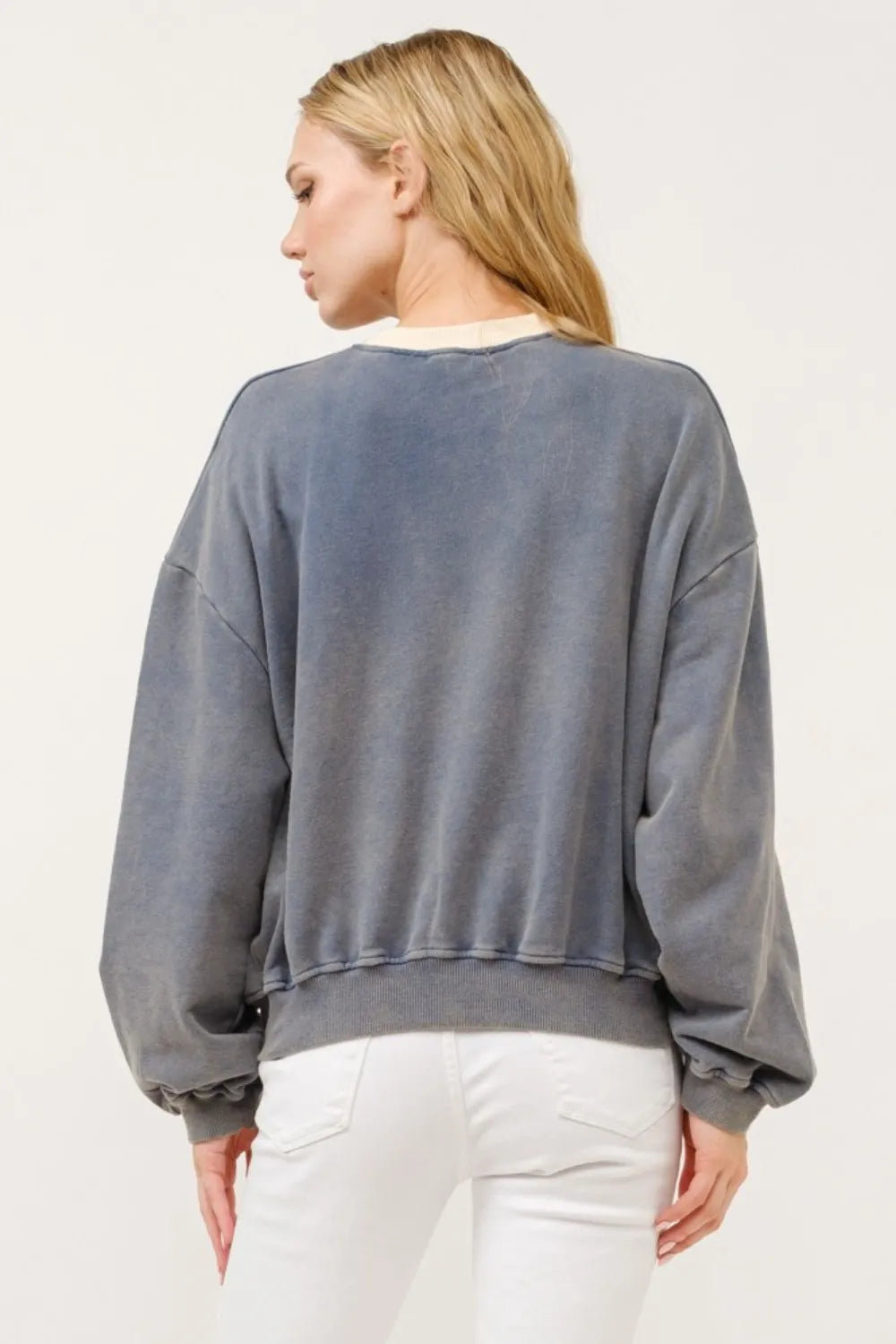 And The Why BEVERLY HILLS 92 CALIFORNIA Contrast Crop Sweatshirt - Lilixa.store