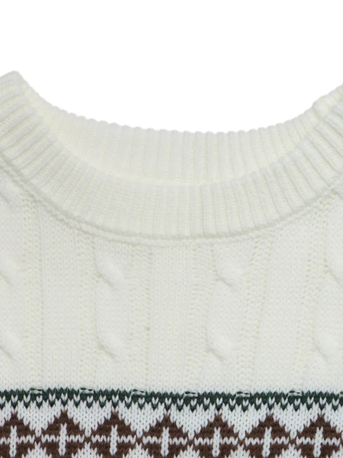 Christmas Reindeer Pattern Cable Knit Sweater
