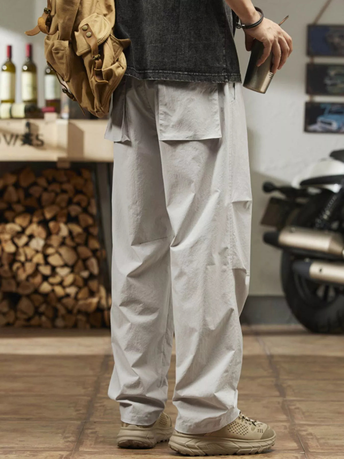 Men's Plus Size Casual Relaxed Fit Drawstring Pants, view 2