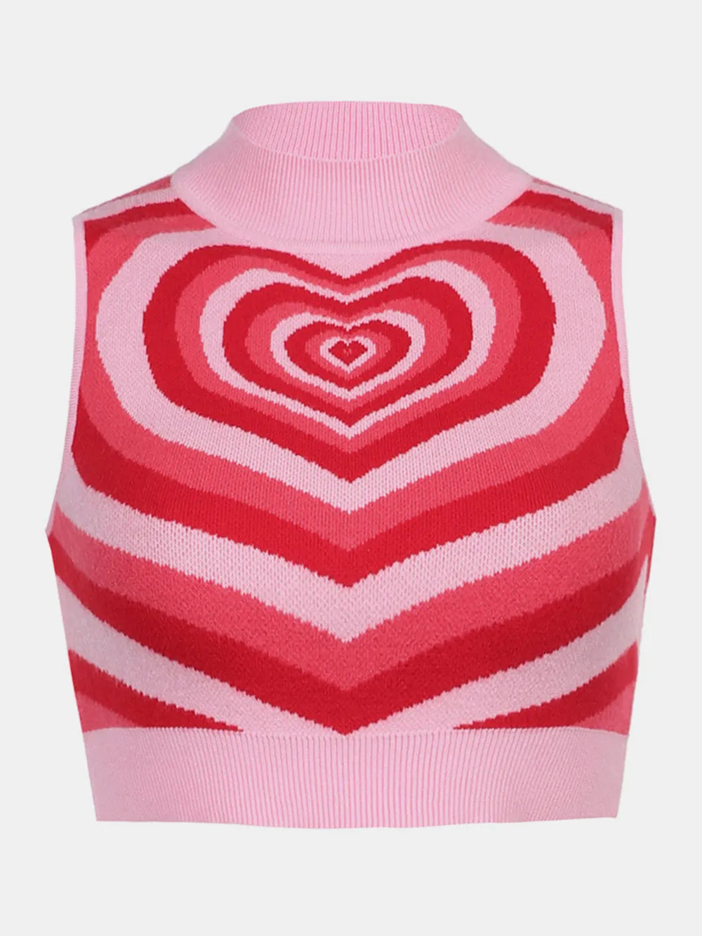 Heart Mock Neck Sweater Vest, view 4