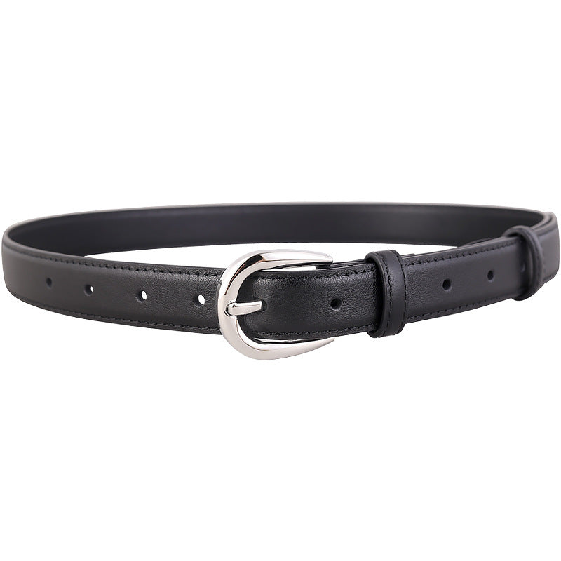 Buckle Skinny Leather Belt - Lilixa.store