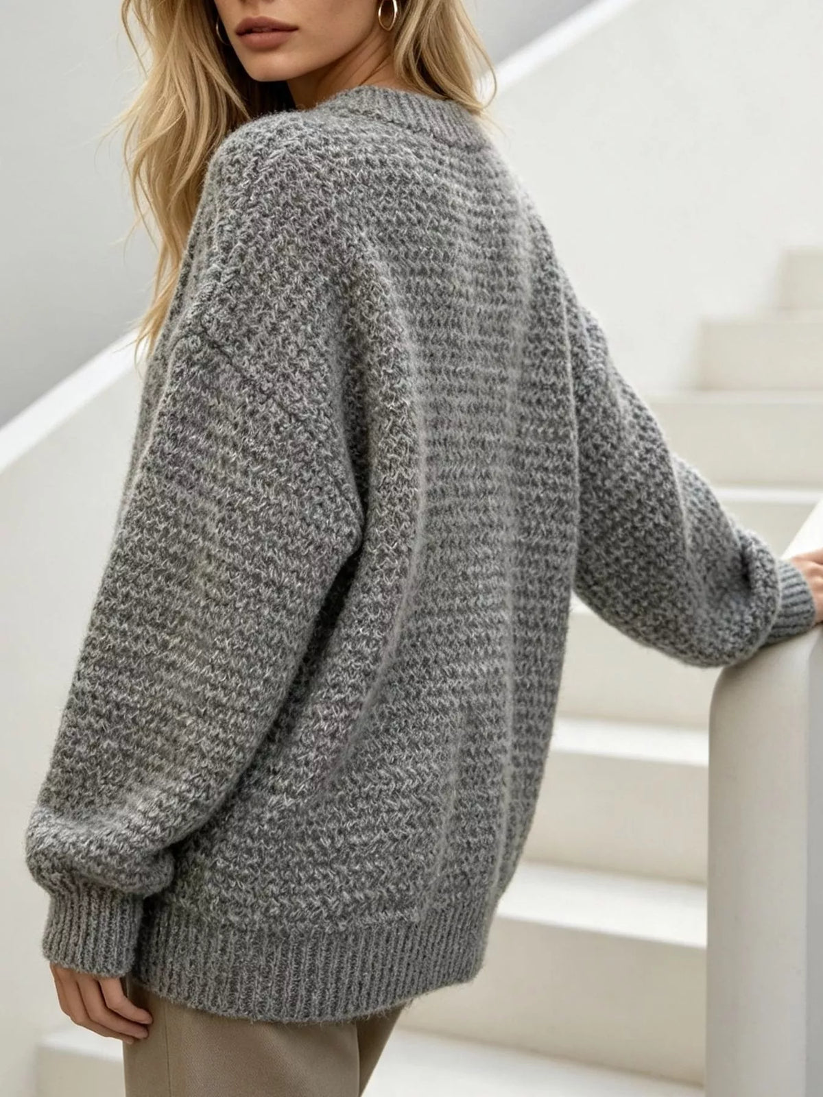 Round Neck Drop Shoulder Sweater, view 20