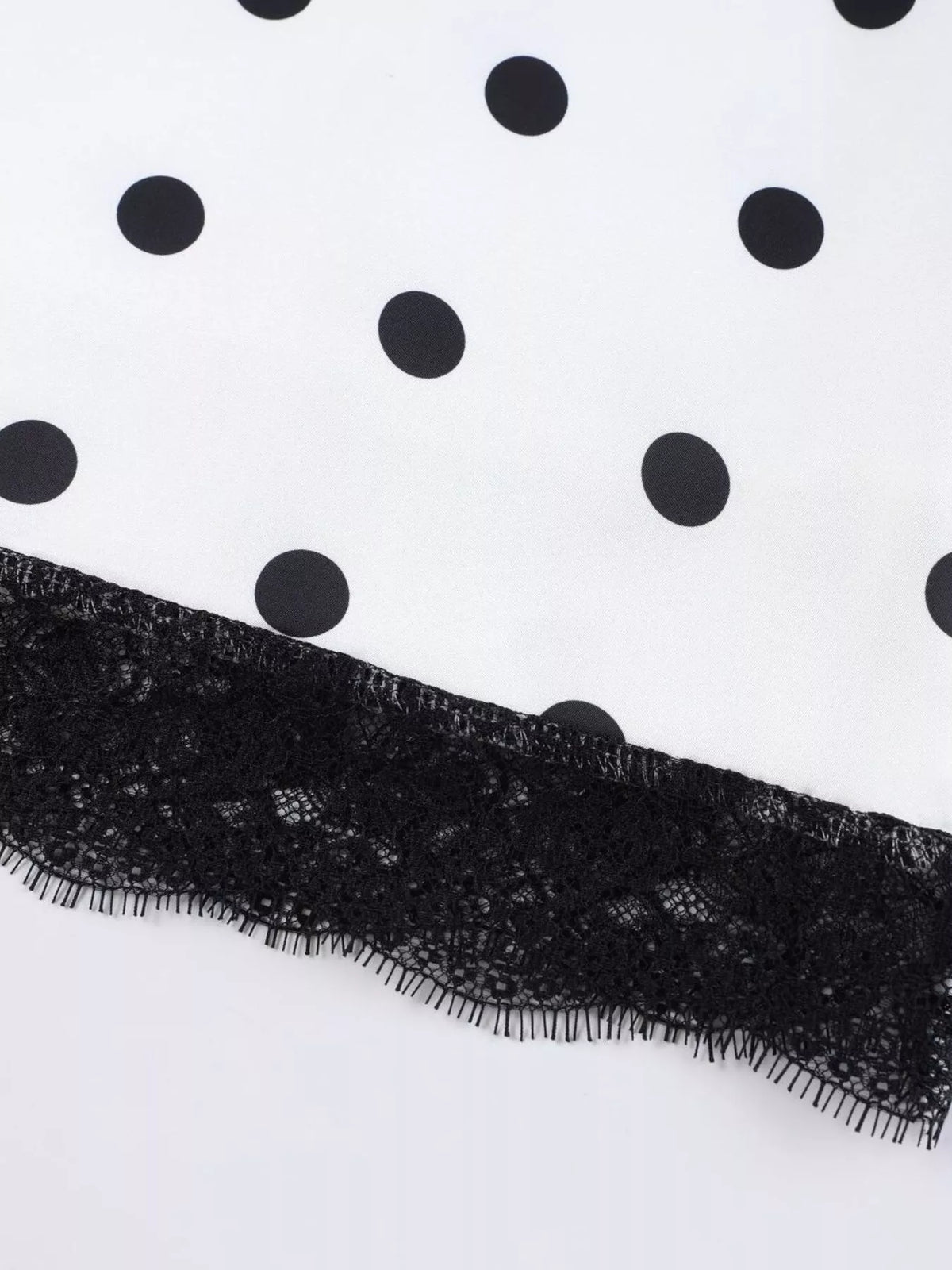 Polka Dot Midi Skirt with Lace Trim - Lilixa.store