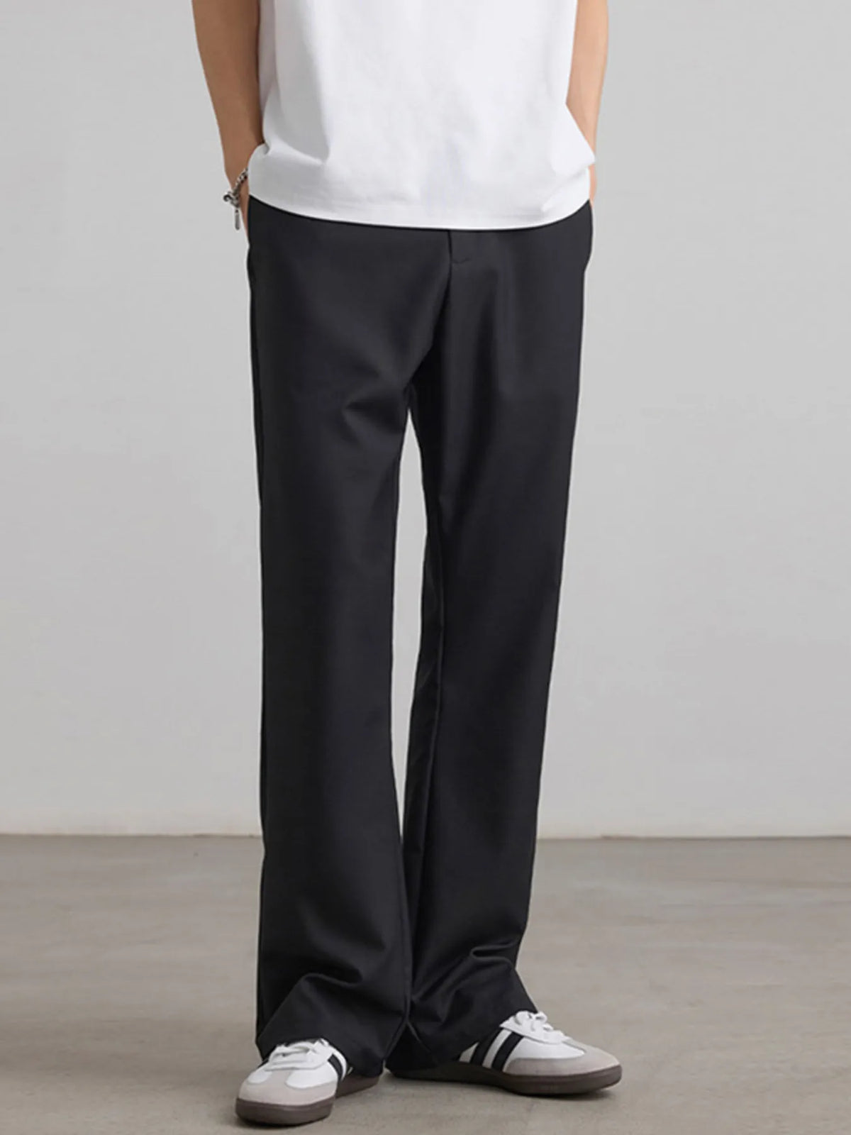 Men's Wide Leg Casual Pants in Black