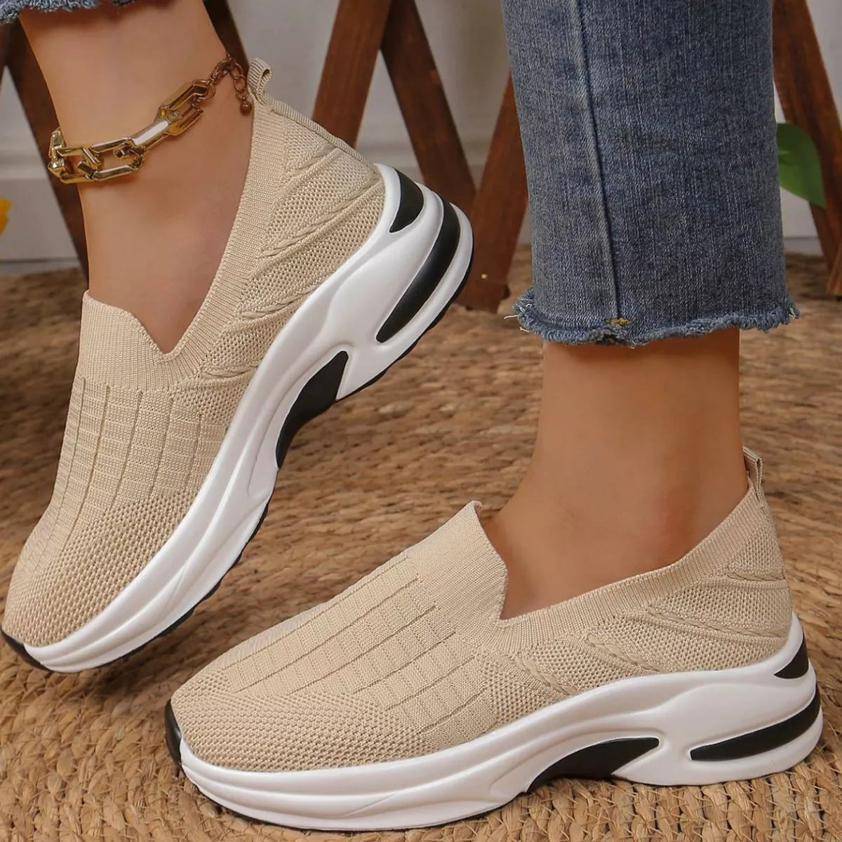 Round Toe Mesh Slip-Ons, view 11