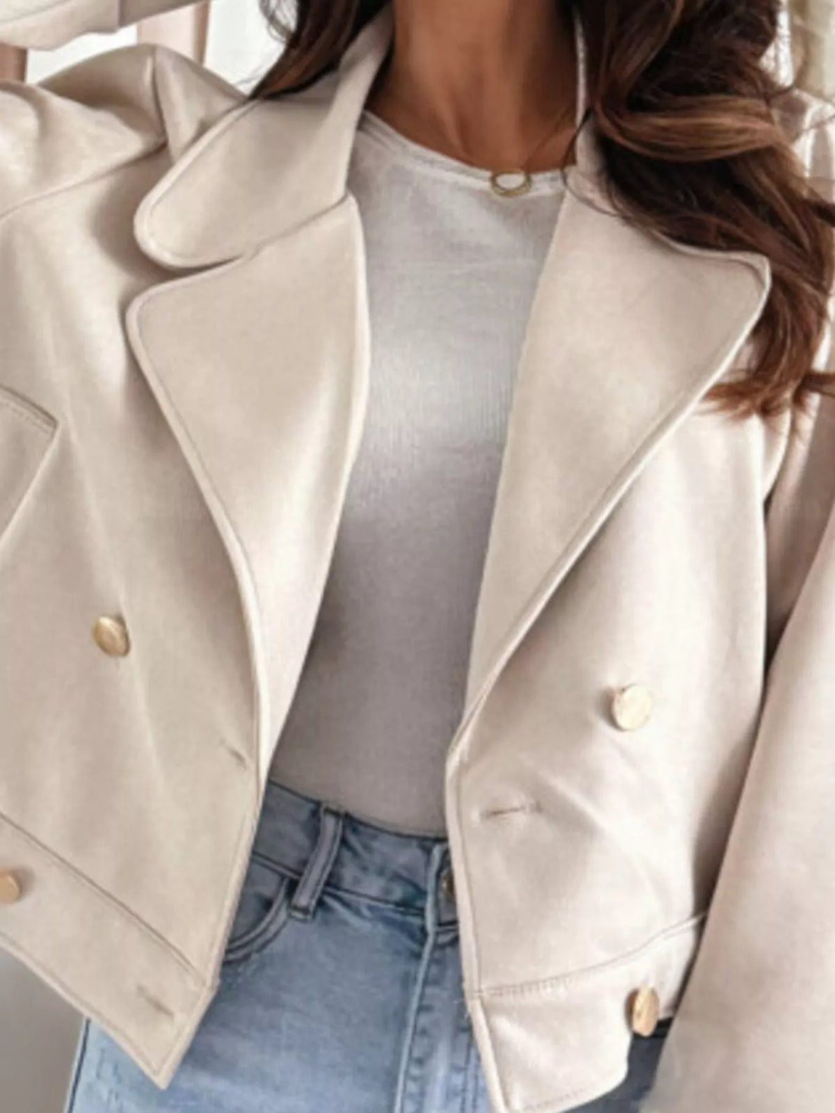 Double-Breasted Lapel Collar Jacket, view 2