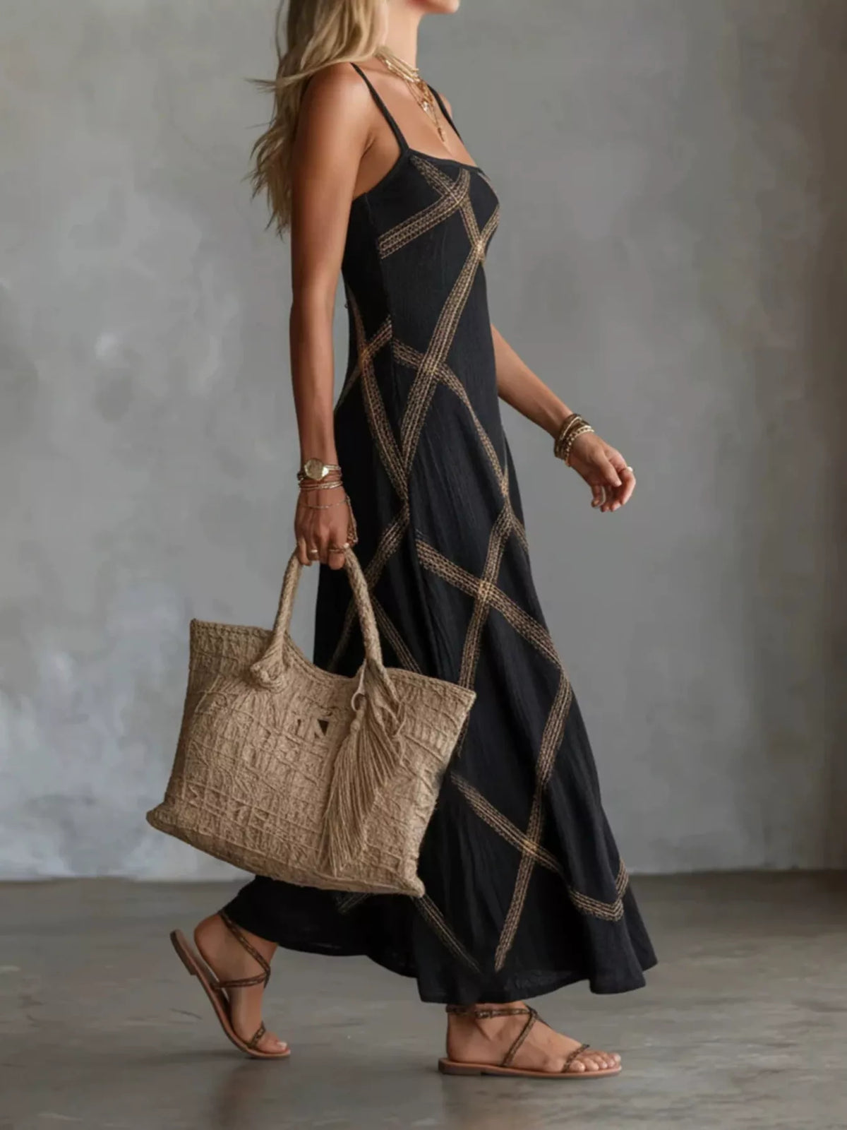 Full Size Square Neck Maxi Dress Plus Size