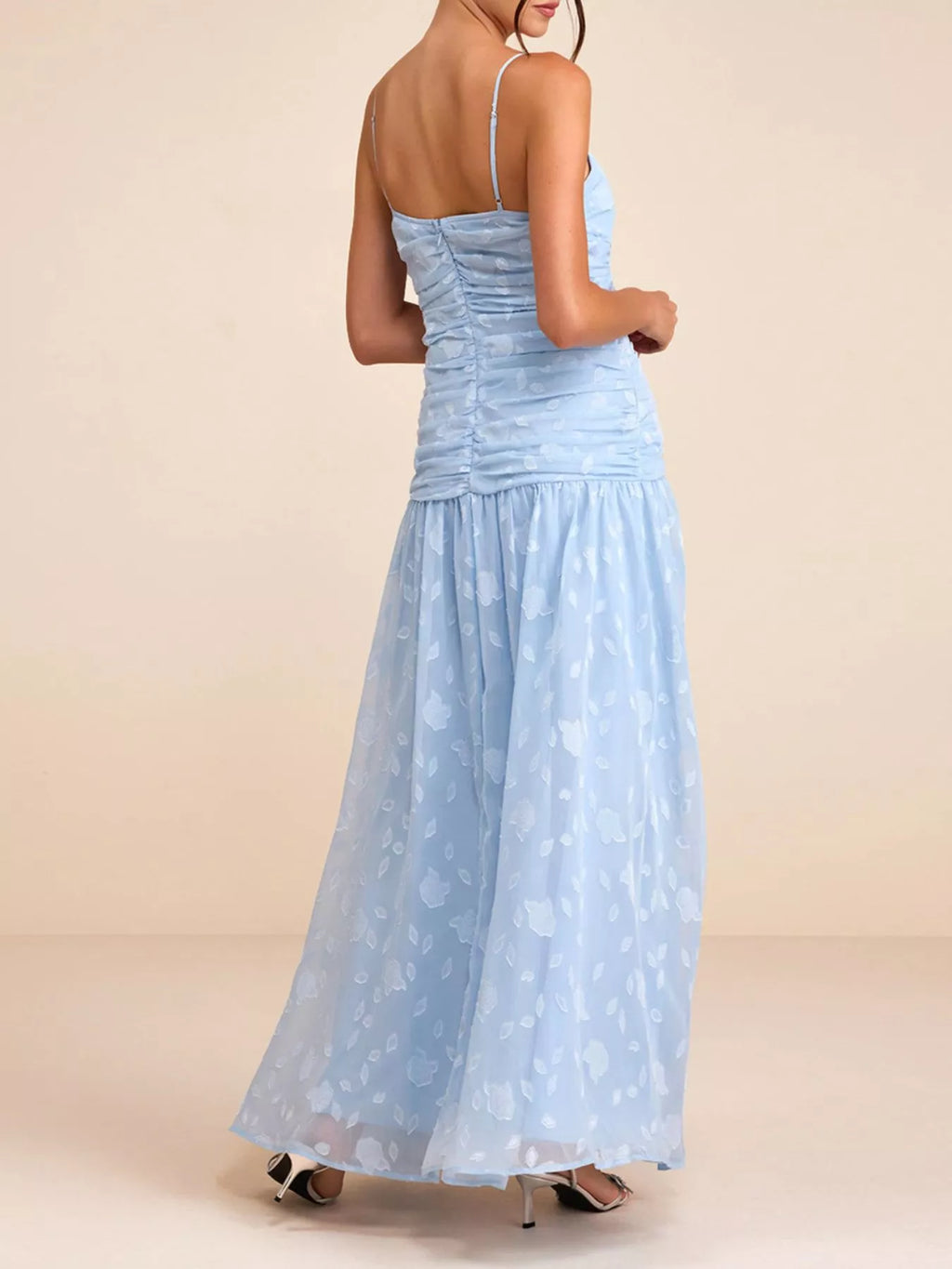 Ruched Spaghetti Strap Maxi Dress - Lilixa.store