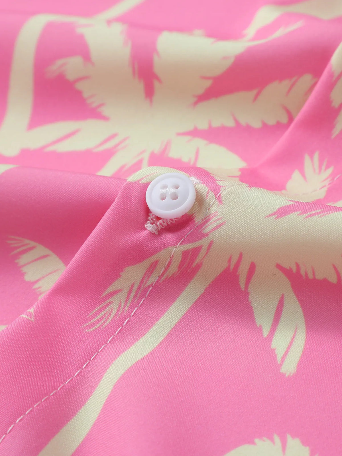 Men's Palm Tree Print Top and Shorts Summer Set in Dusty Pink, view 4