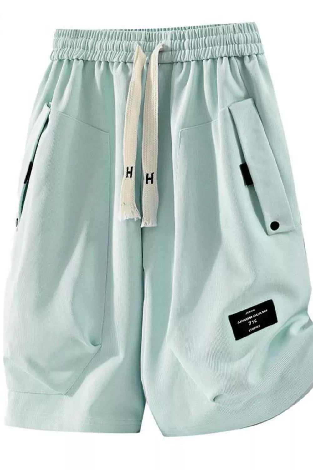 Men's Plus Size Drawstring Pocketed Shorts in Sage