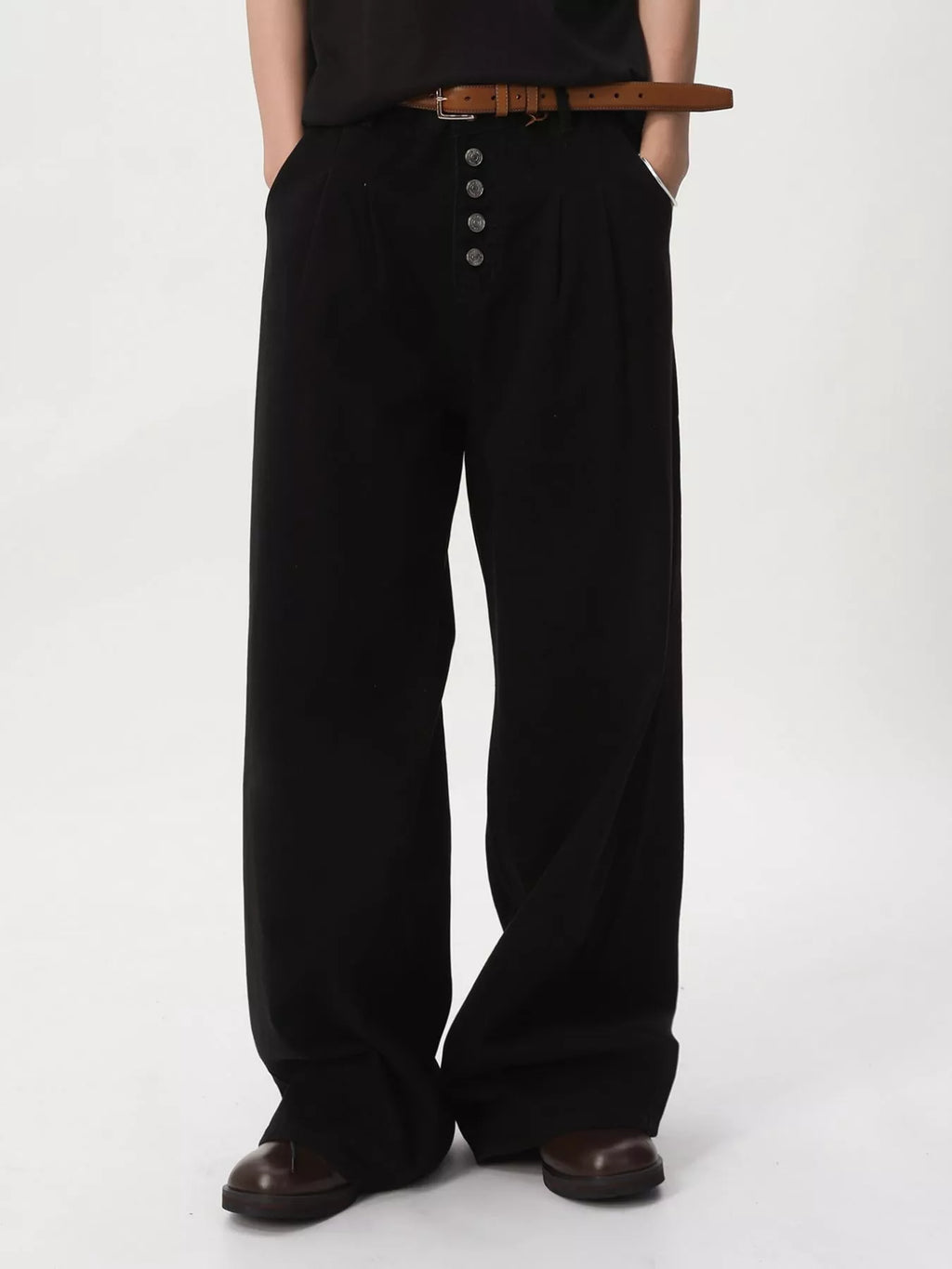 Men's Button-Fly Wide Leg Jeans - Lilixa.store
