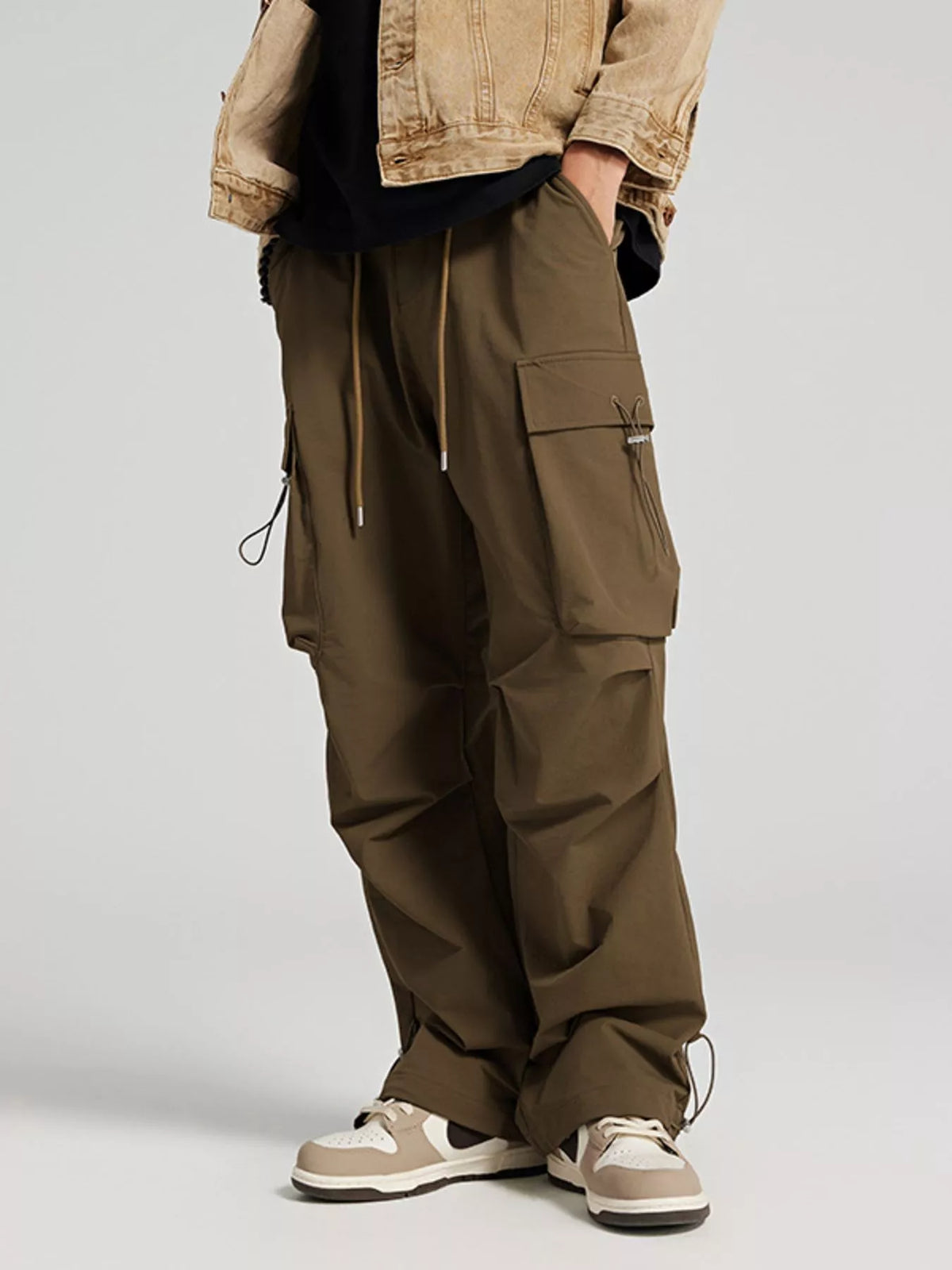 Men's Wide Leg Pants with Cargo Pockets, view 4