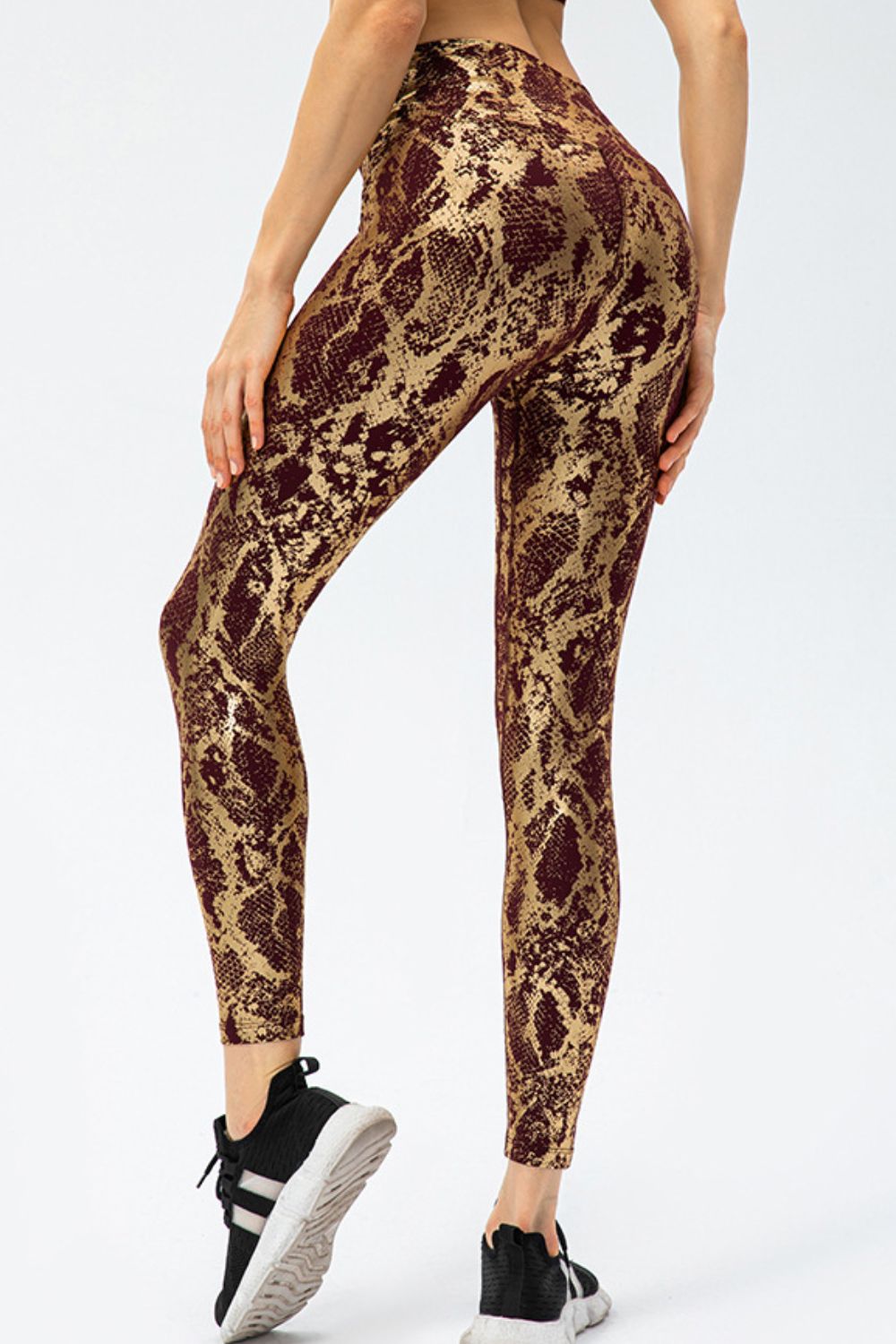 Animal Print Slim Fit Wide Waistband Long Sports Pants - Lilixa.store