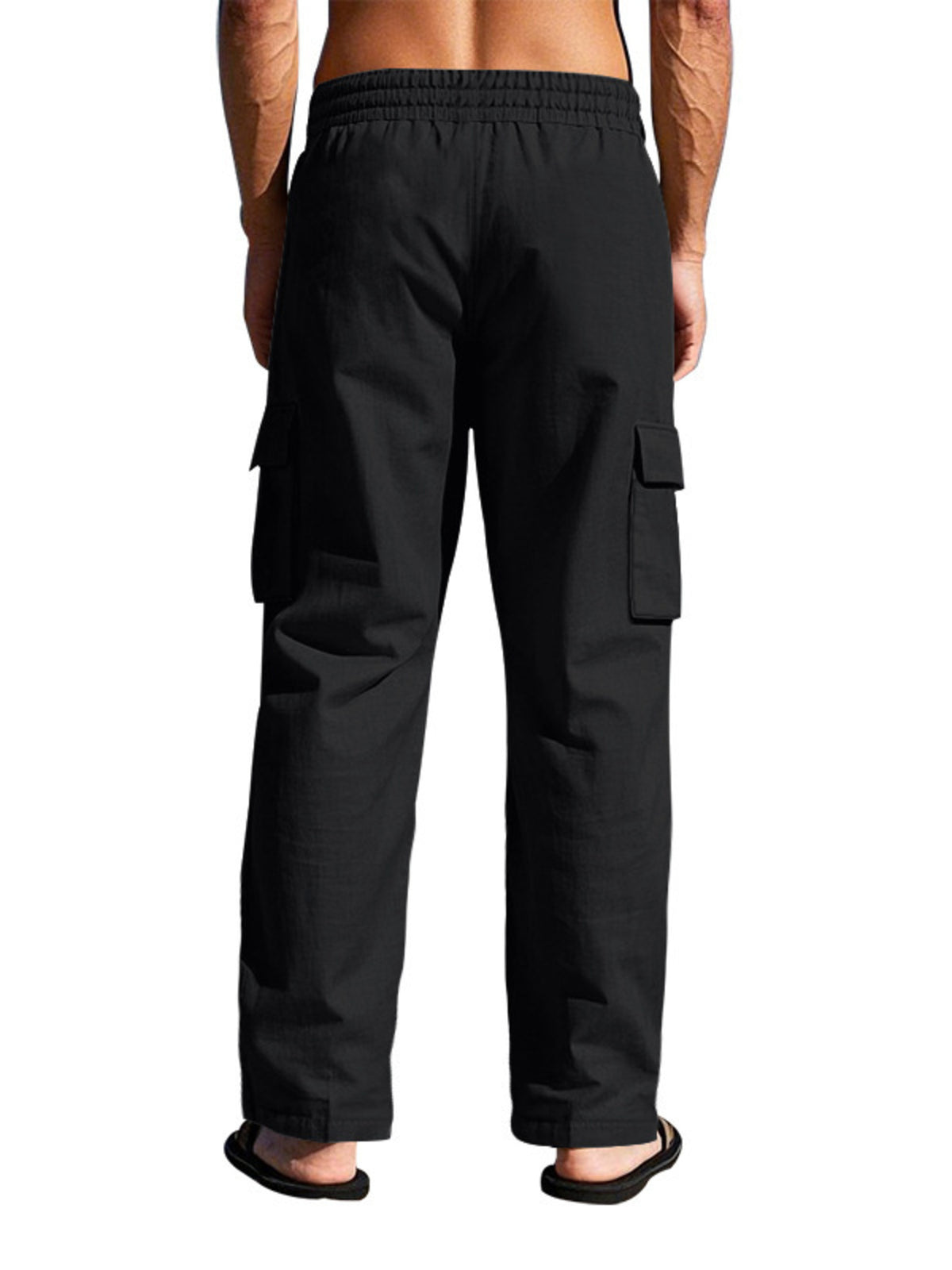 Men's Full Size Relaxed Fit Cargo Drawstring Pants Plus Size, view 6