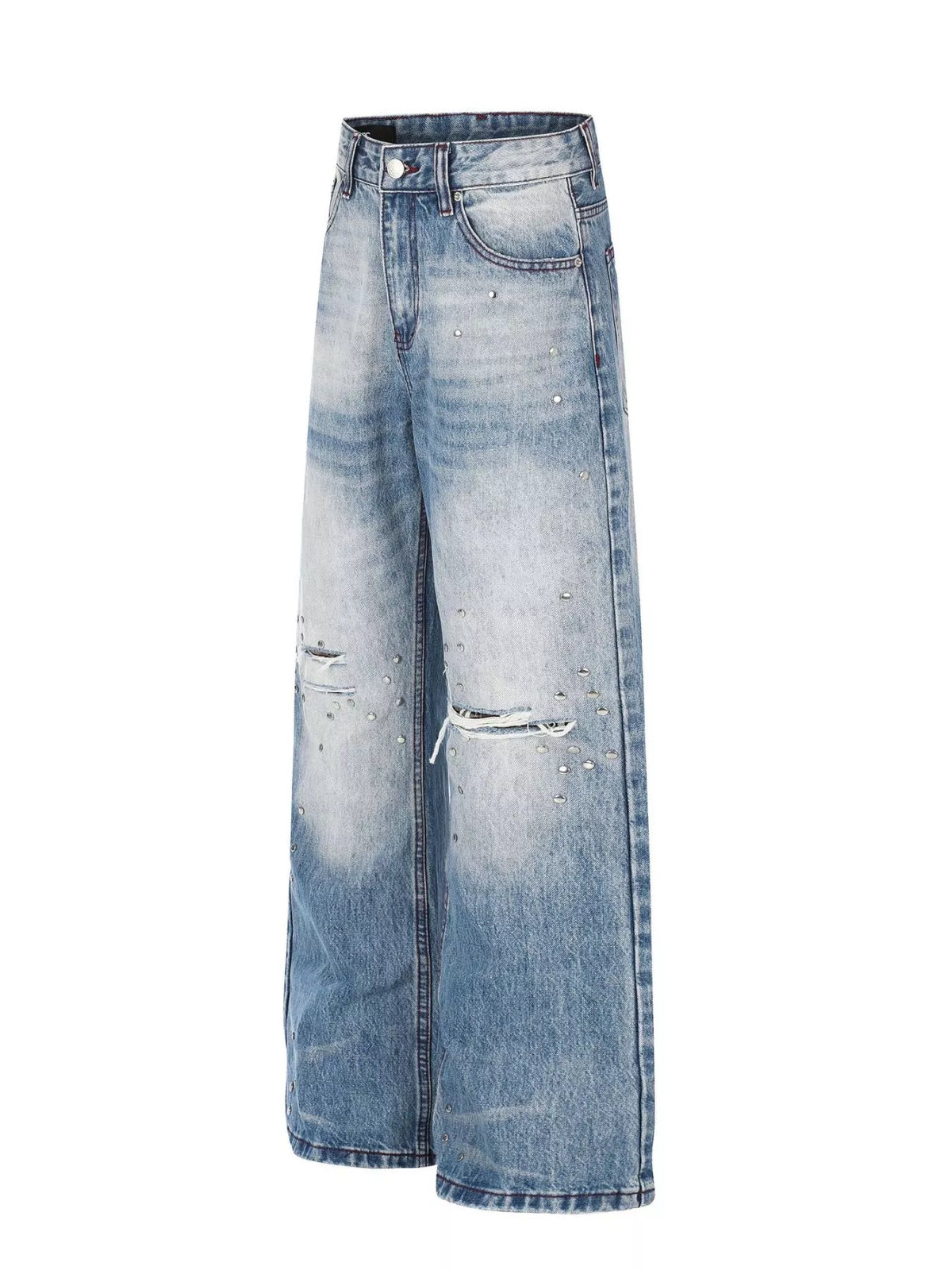 Men's Distressed Wide-Leg Jeans - Lilixa.store