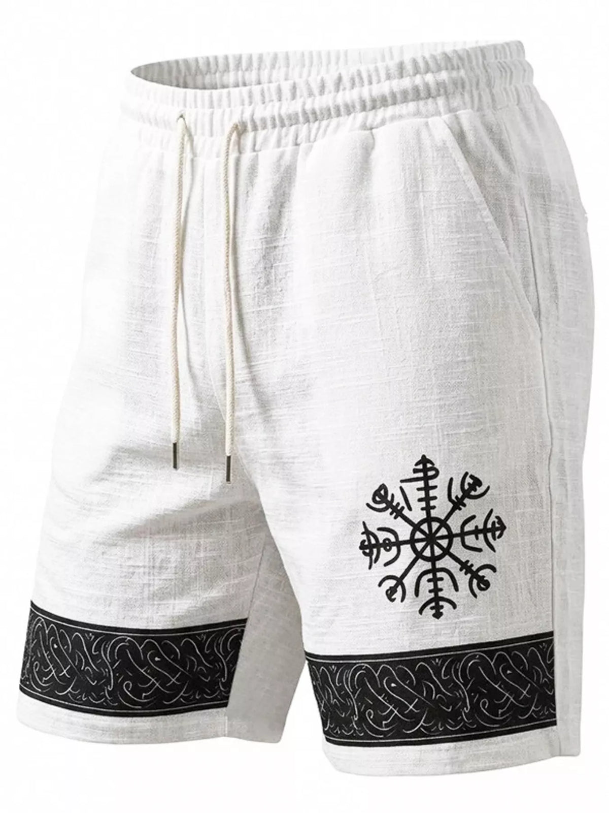 Men's Full Size Linen Blend Drawstring Shorts Plus Size - Lilixa.store