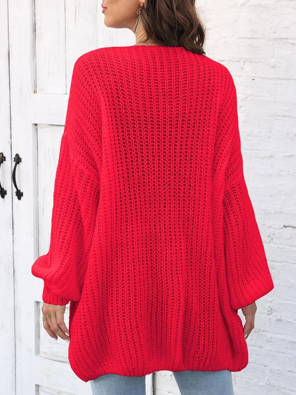 Open Front Long Sleeve Cardigan - Lilixa.store