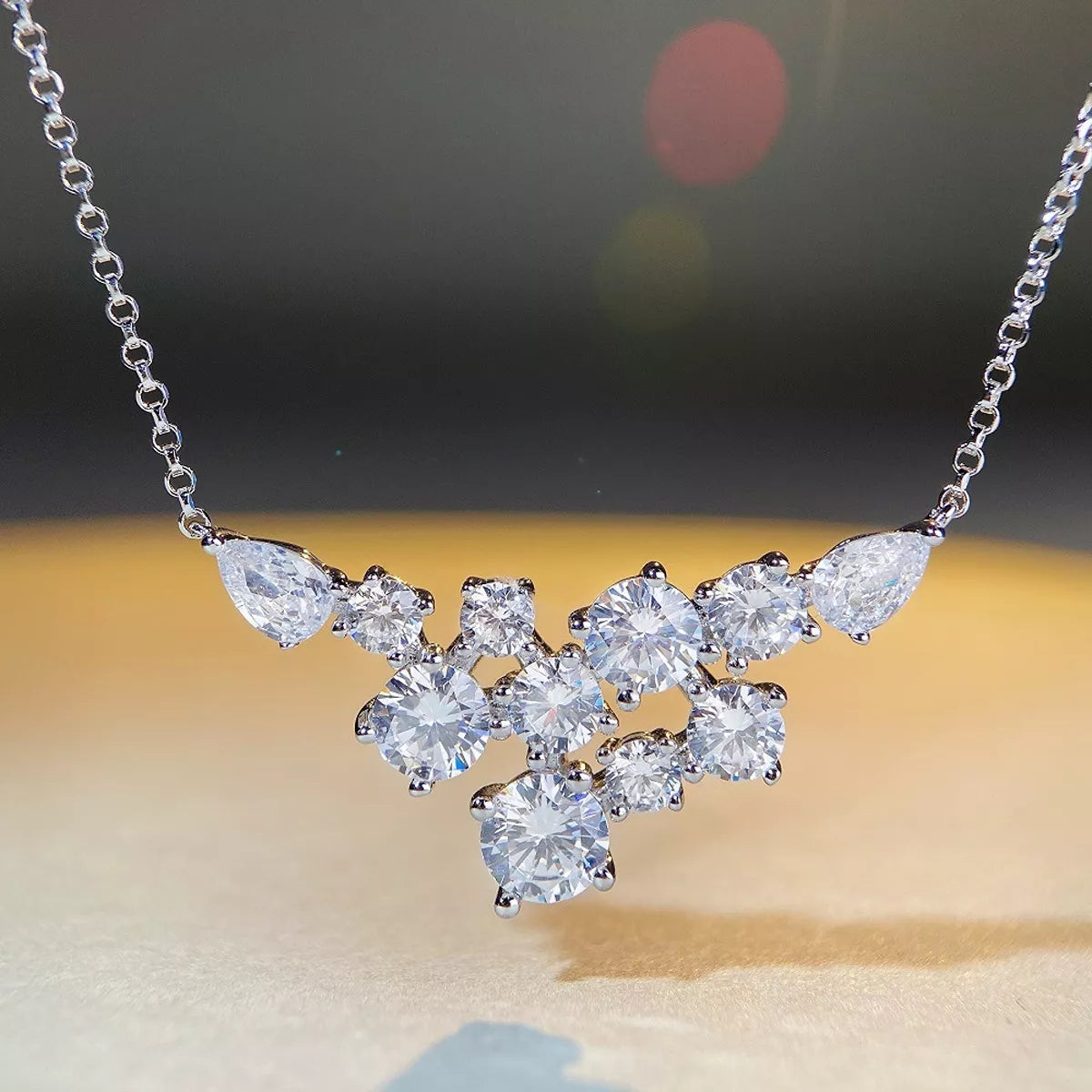 925 Sterling Silver Zircon Pendant Necklace