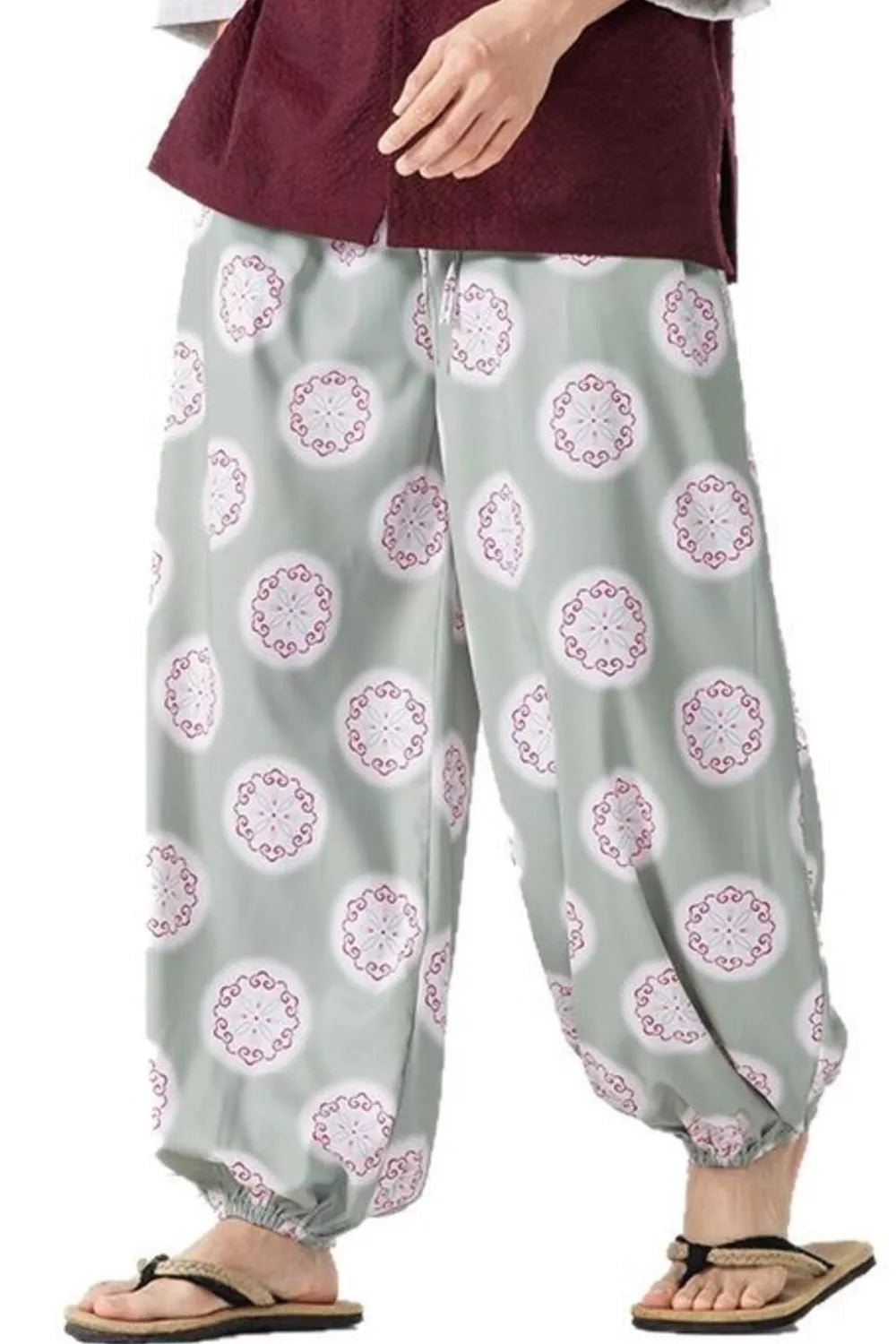 Men's Plus Size Printed Loose Fit Harem Pants, view 2