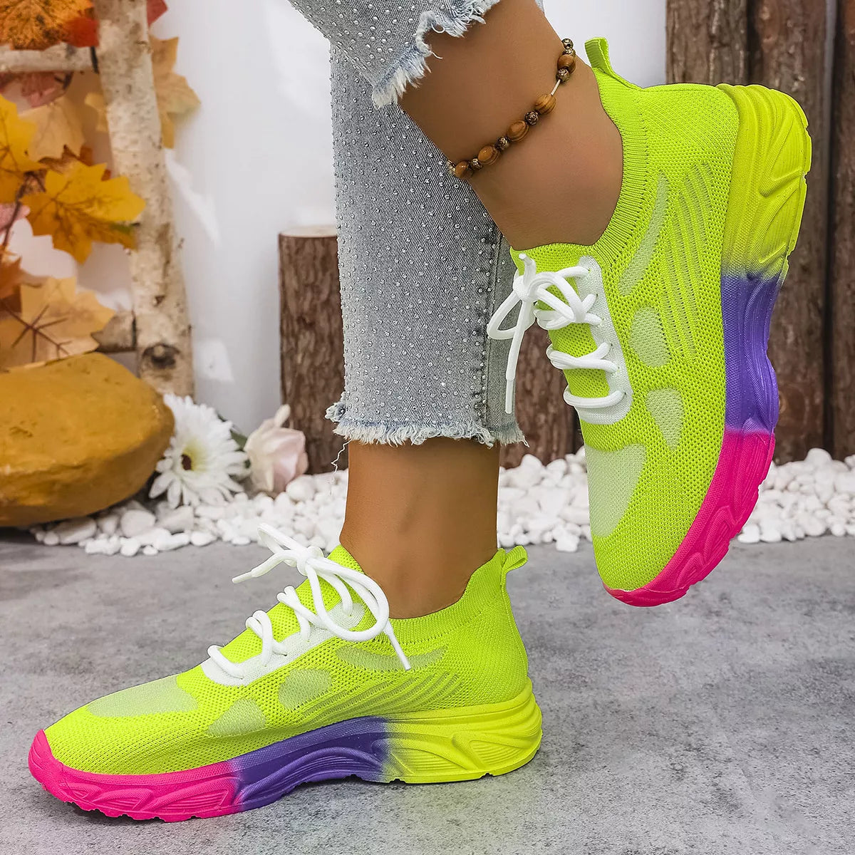 Lace Up Round Toe Sneakers - Lilixa.store