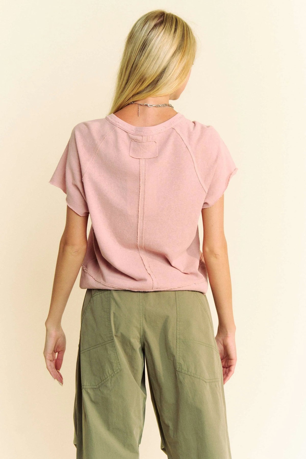 Davi & Dani Breezy Knit Fabric Short Sleeve T-shirt Top - Lilixa.store