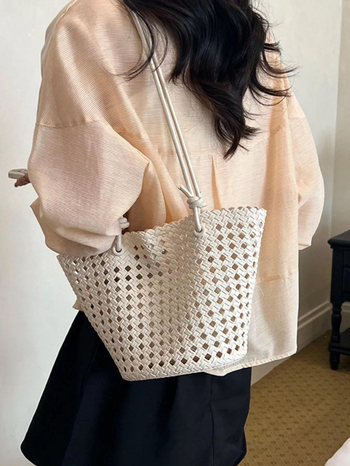 Woven Leather Shoulder Bag - Lilixa.store