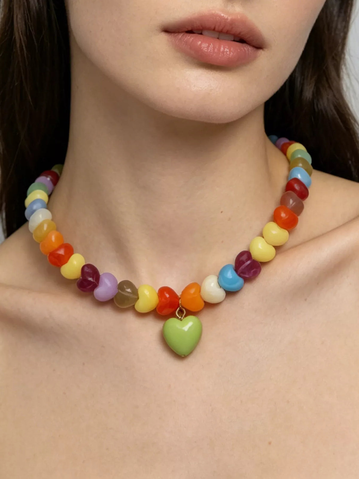 Colorful Heart Bead Necklace - Lilixa.store