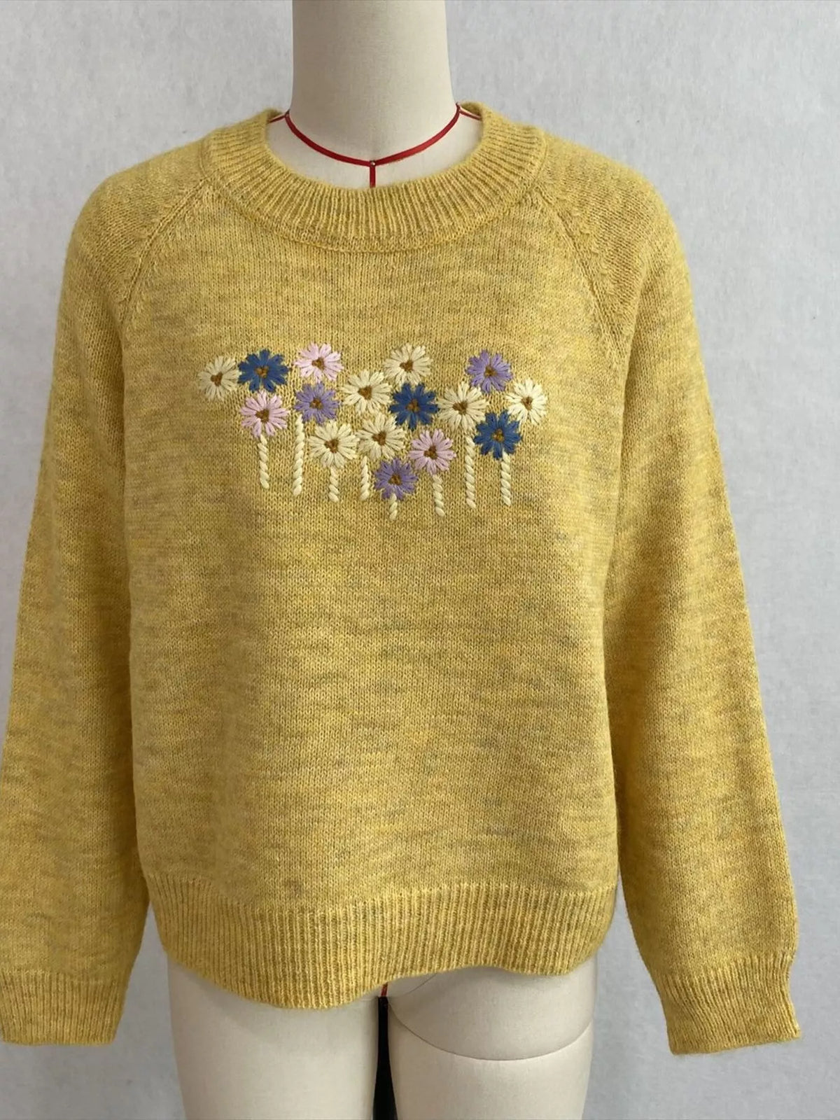 Floral Embroidered Round Neck Sweater, view 23