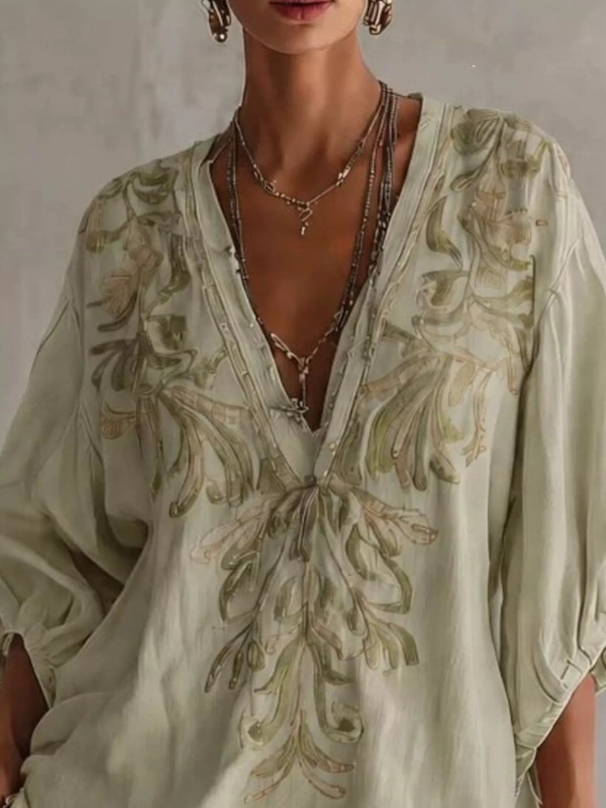 Full Size Embroidered V-Neck Mini Dress Plus Size - Lilixa.store
