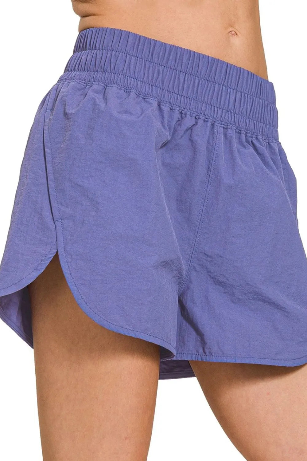 Zenana Windbreaker Smocked Waistband Running Shorts - Lilixa.store
