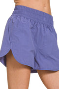 Zenana Windbreaker Smocked Waistband Running Shorts - Lilixa.store