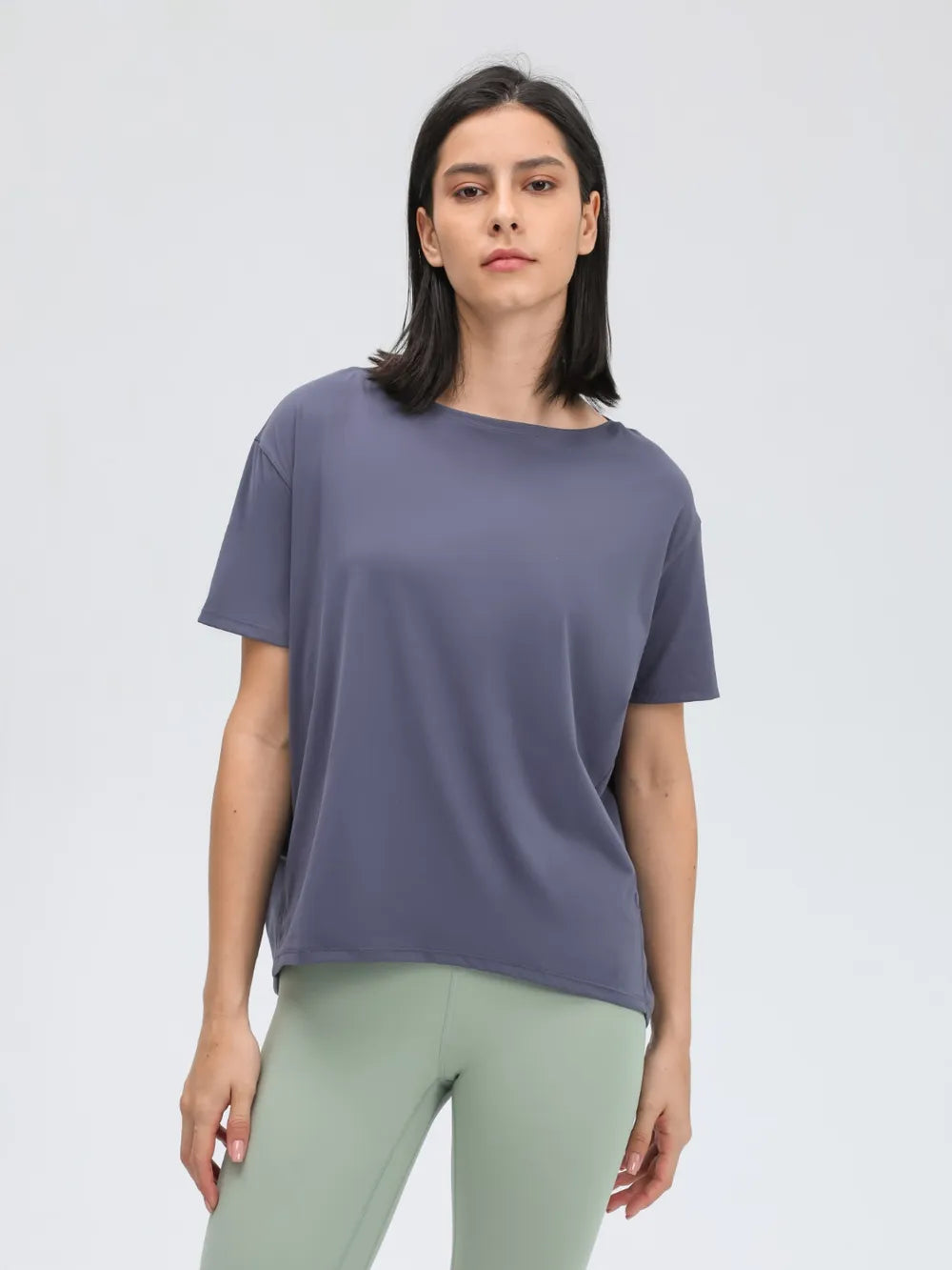 Millennia Round Neck Short Sleeve Active T-Shirt - Lilixa.store