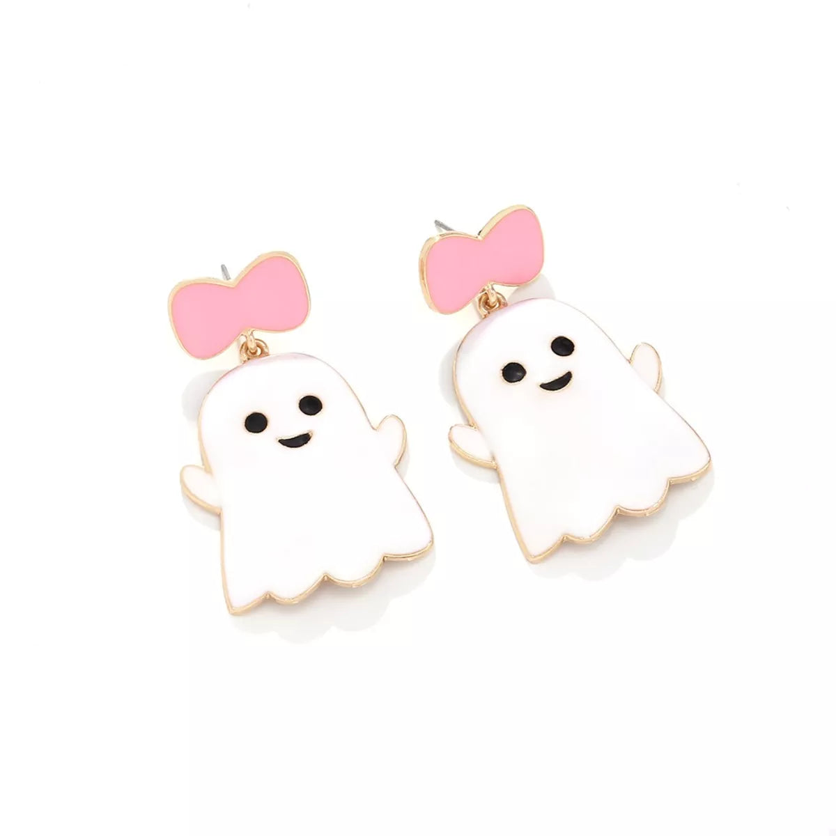Halloween Ghost Dangle Earrings with Bow - Lilixa.store