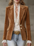 Single-Breasted Lapel Collar Blazer - Lilixa.store