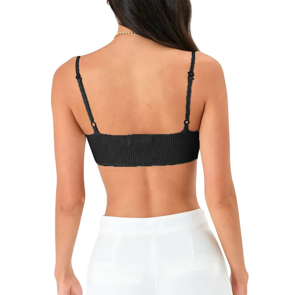 Scoop Neck Spaghetti Strap Bra - Lilixa.store