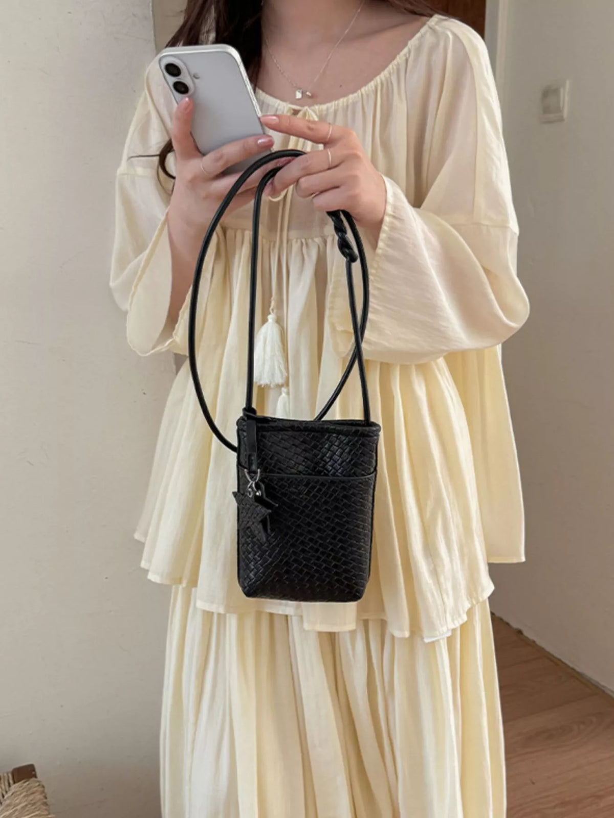 Woven Texture Crossbody Bag