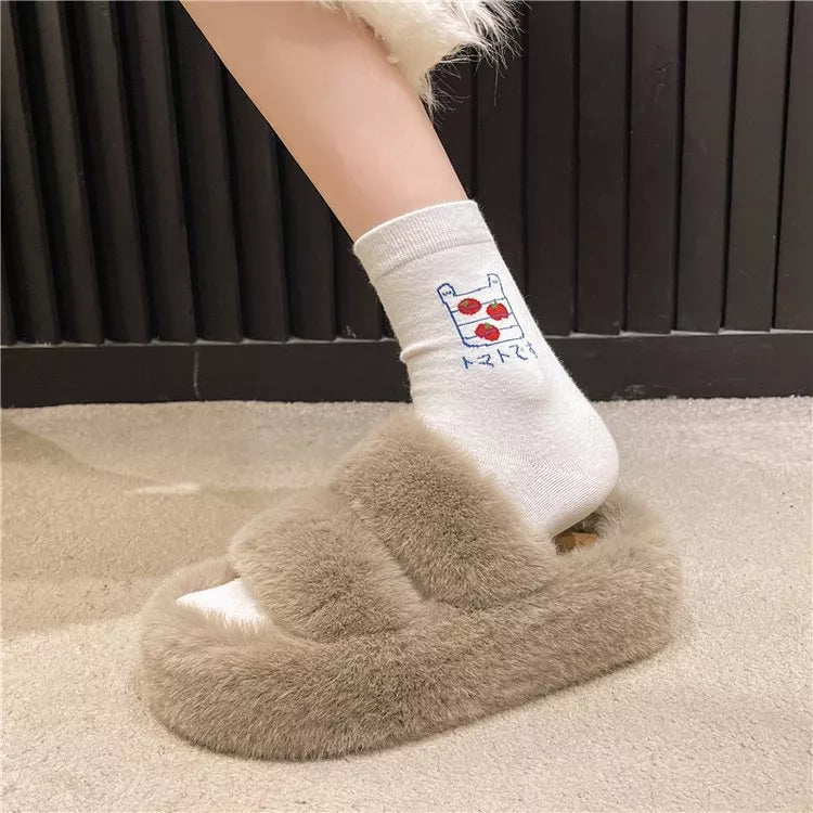 Fuzzy Open Toe Slippers - Lilixa.store