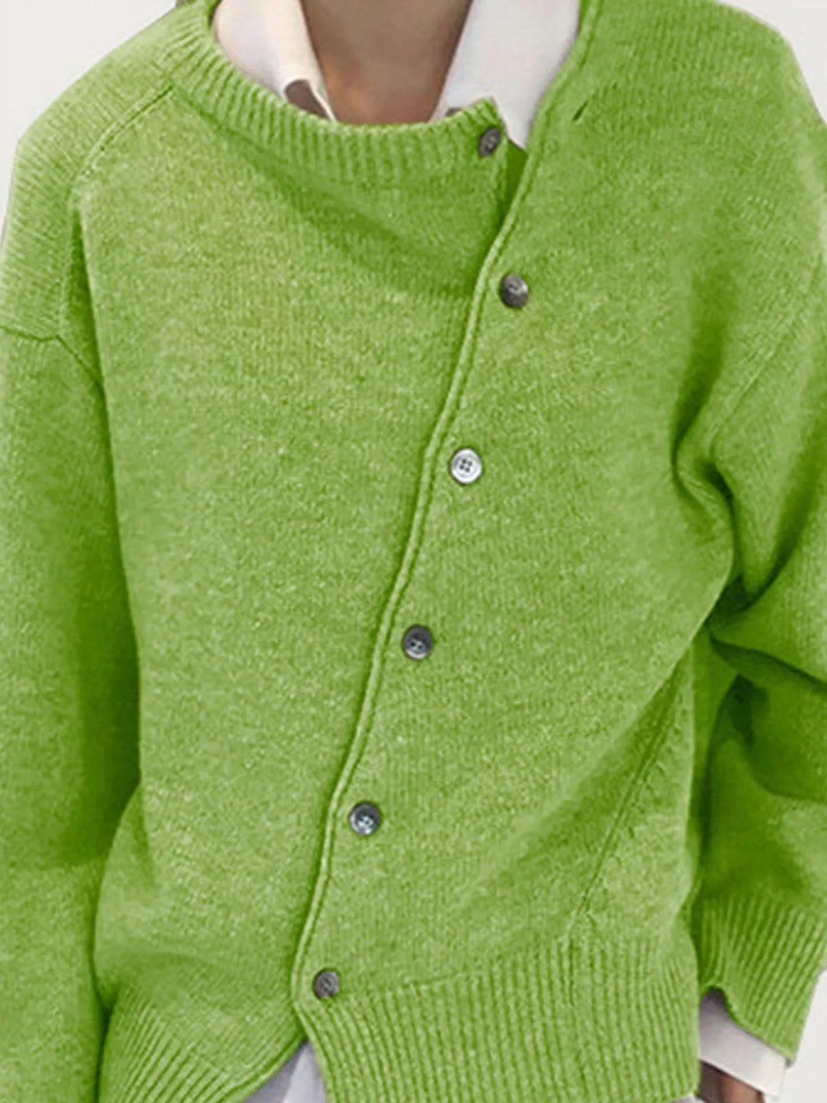 Asymmetric Button-Down Sweater