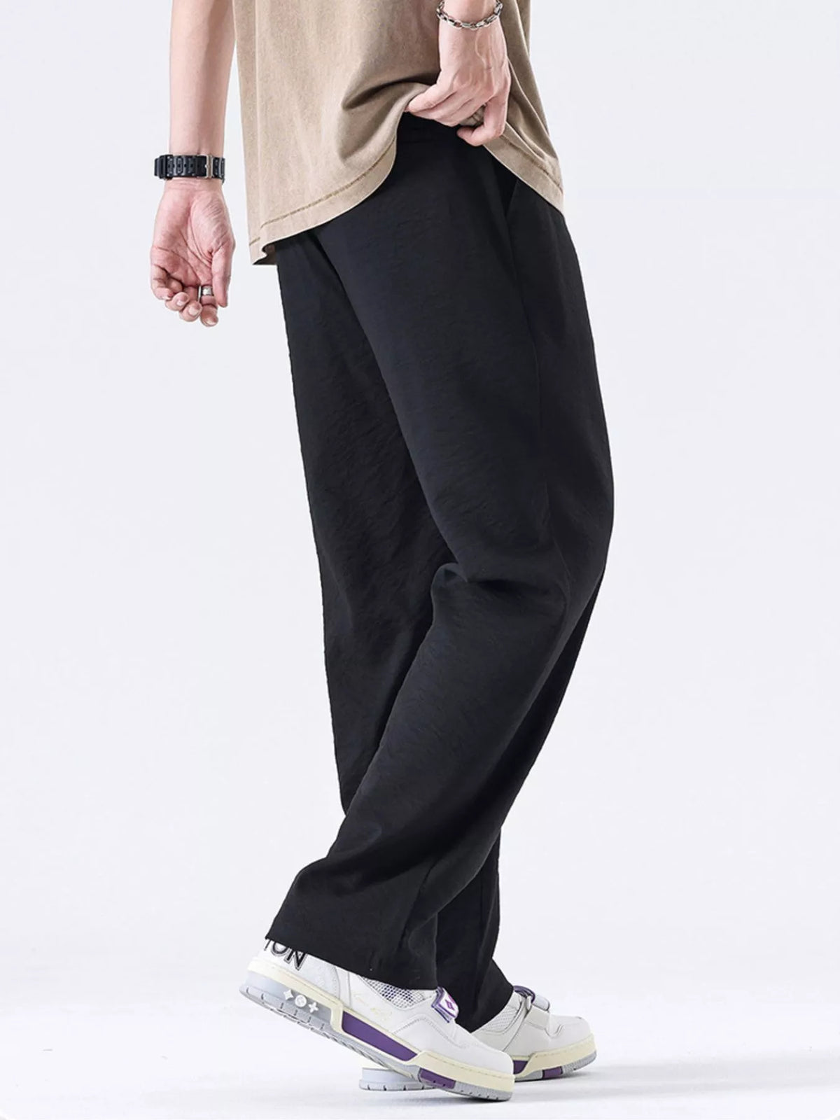 Men's Full Size Relaxed Fit Wide Leg Casual Pants Plus Size, view 4