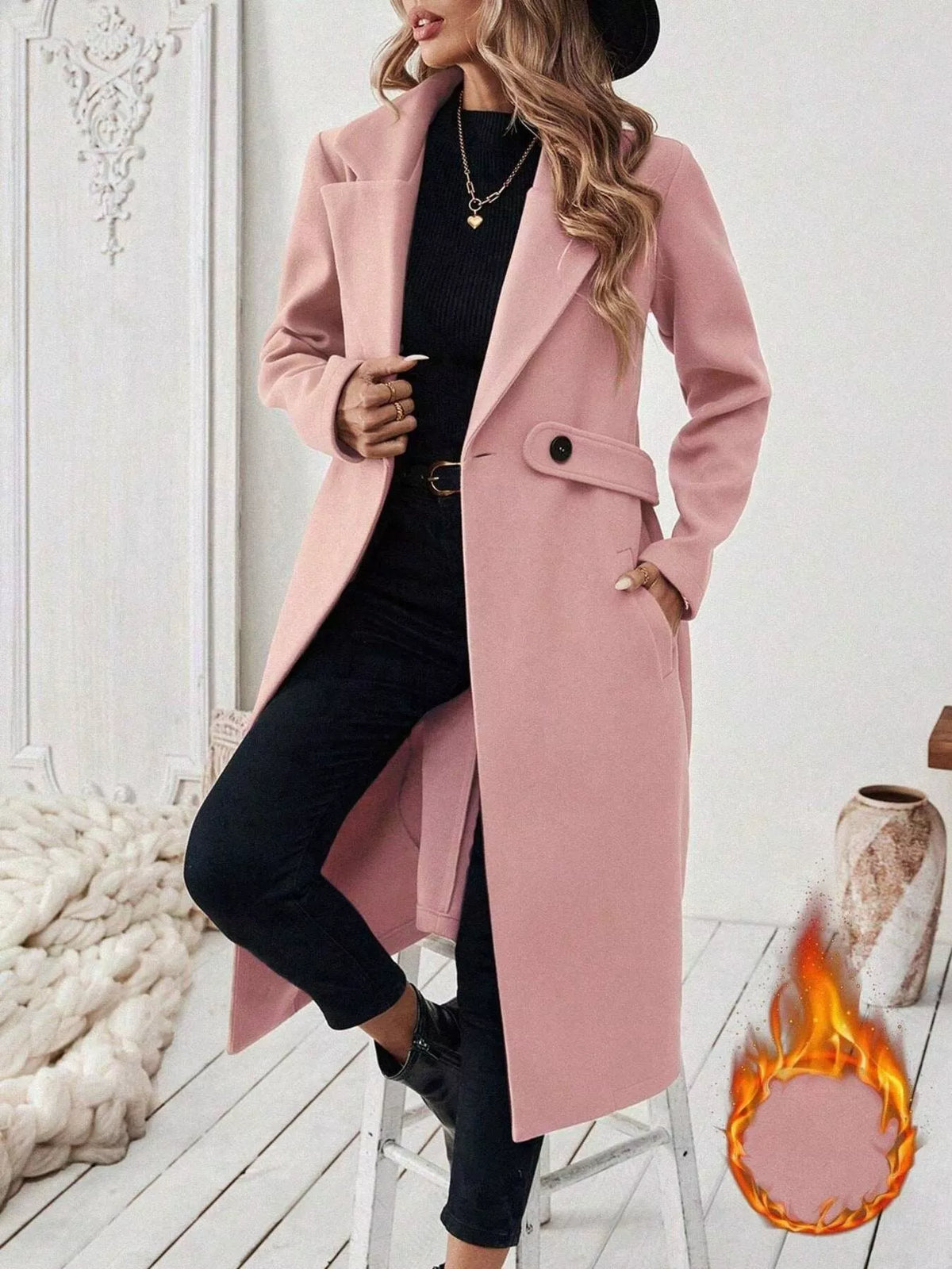 Single-Button Longline Coat - Lilixa.store