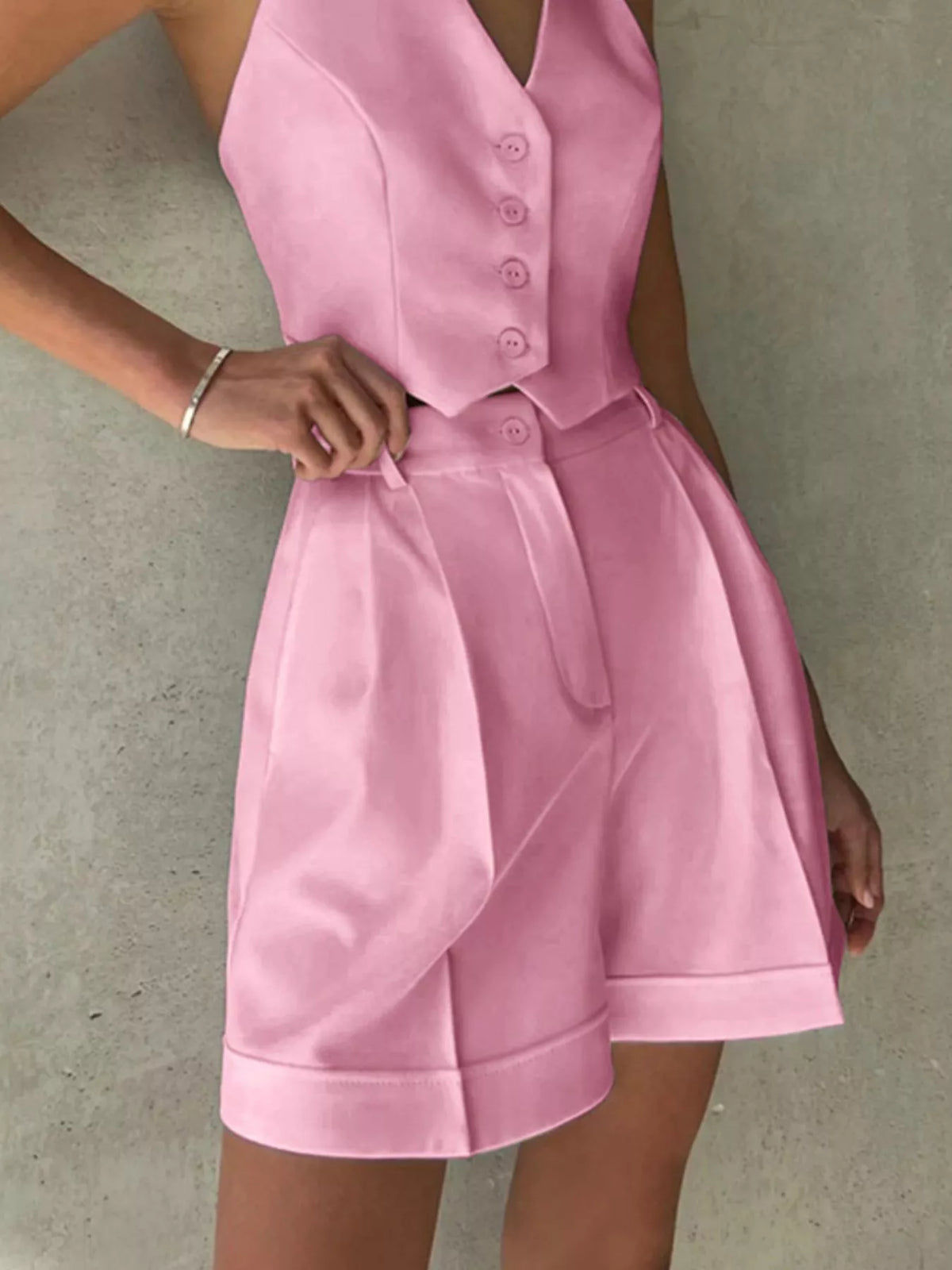 Halter Neck Vest and Shorts Set, view 5