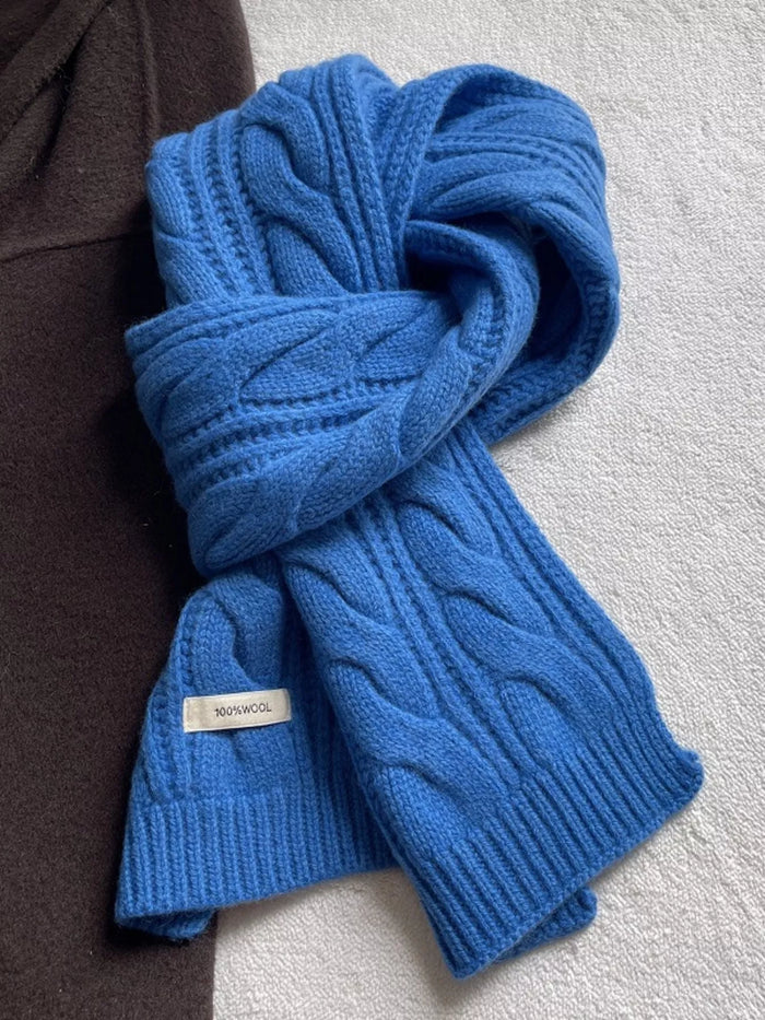 Wool Cable Knit Winter Scarf - Lilixa.store