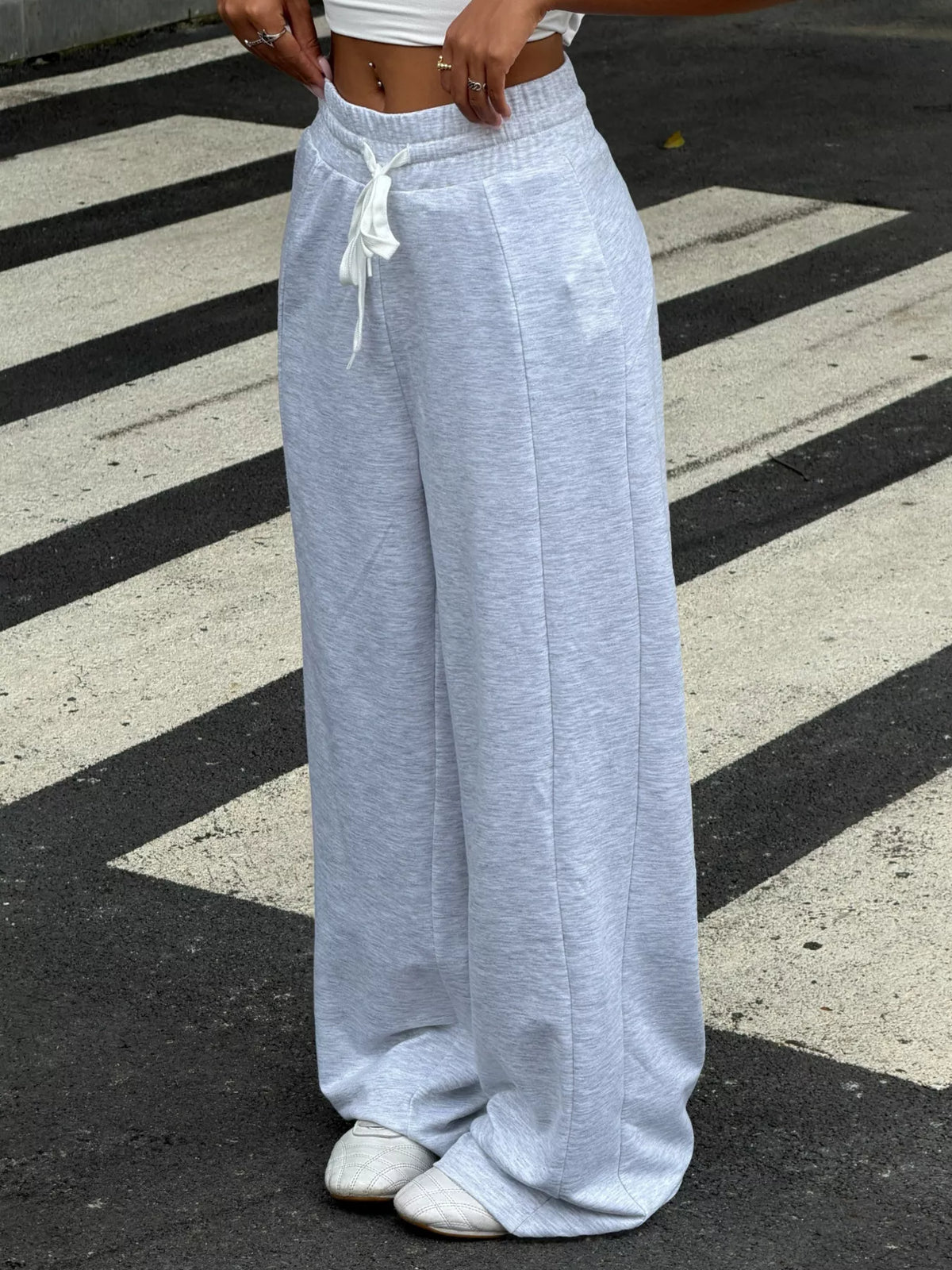 Drawstring Wide-Leg Pants