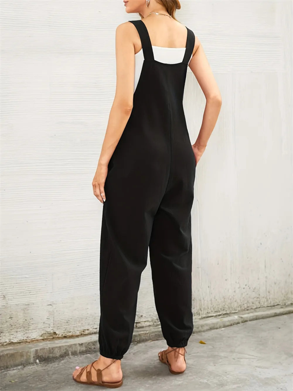 Heart Square Neck Wide Strap Overalls - Lilixa.store