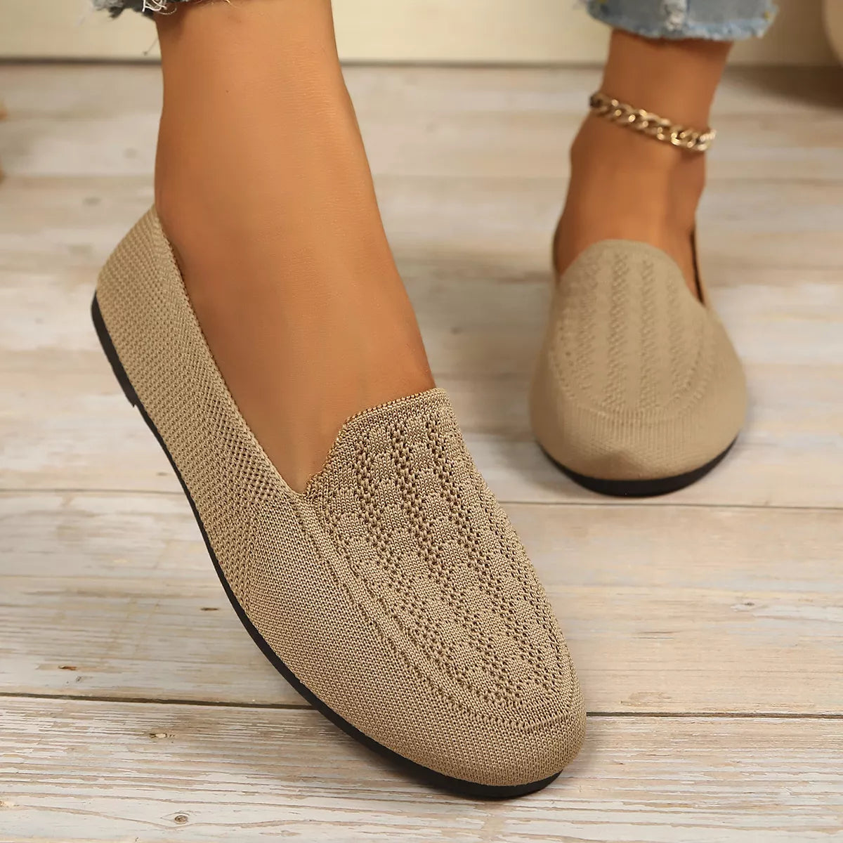 Breathable Knitted Slip-Ons