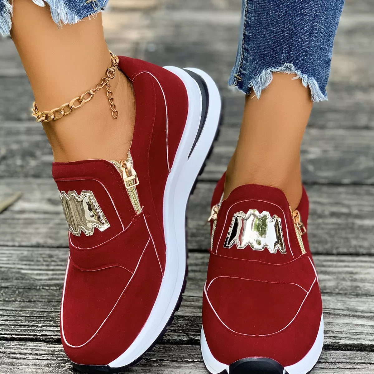Round Toe Platform Slip-Ons, view 5