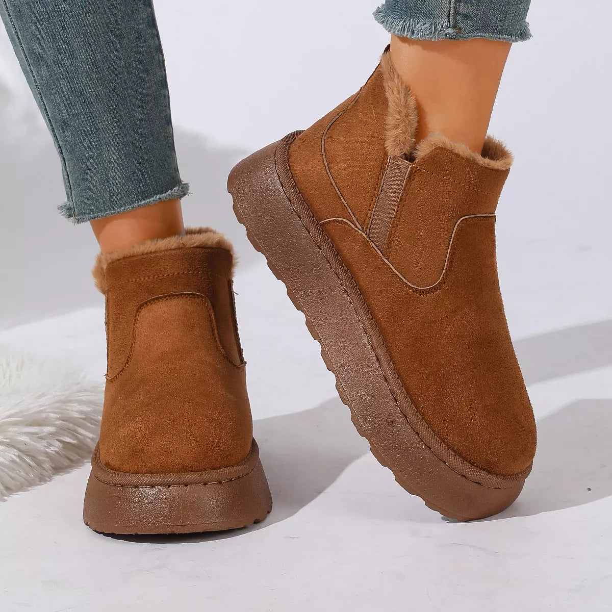 Round Toe Platform Boots - Lilixa.store