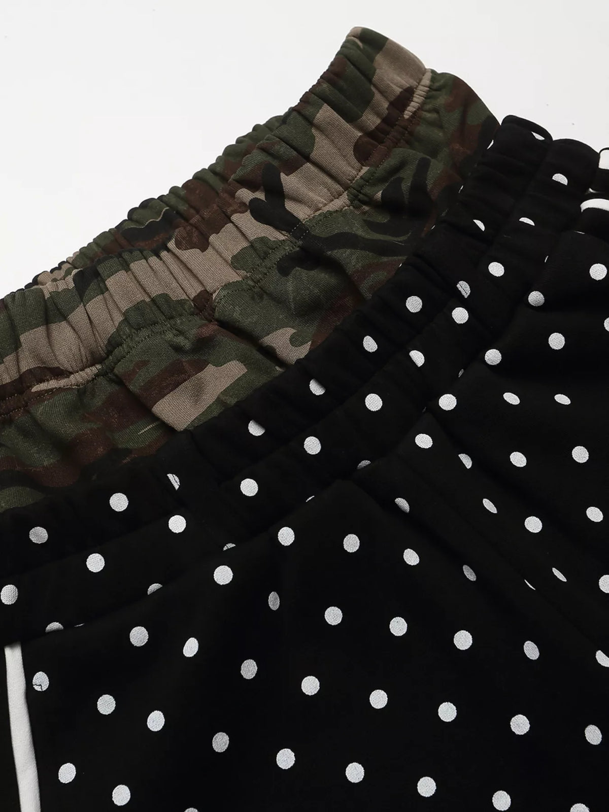 Men's Polka Dot Boxing Shorts with Camouflage Waistband - Lilixa.store