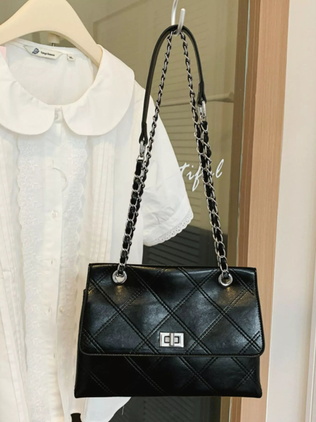 Quilted Chain Shoulder Bag - Lilixa.store