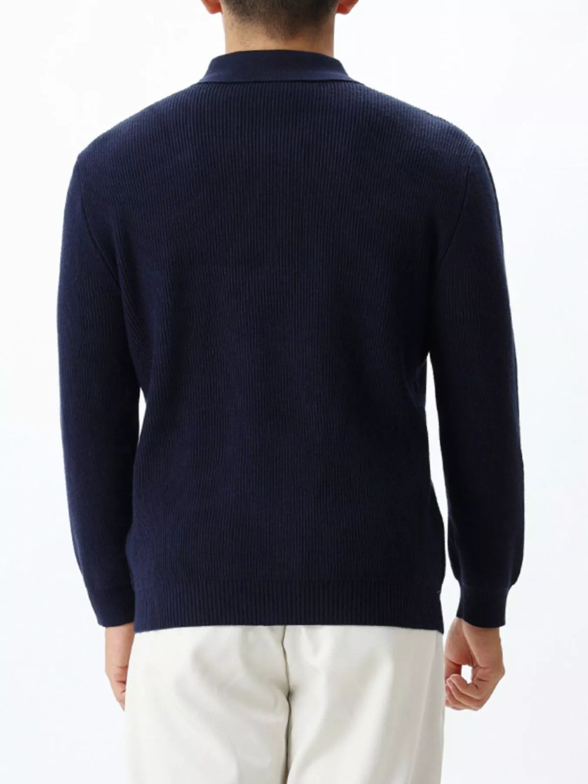 Men's Plus Size Ribbed Knit Quarter-Zip Sweater